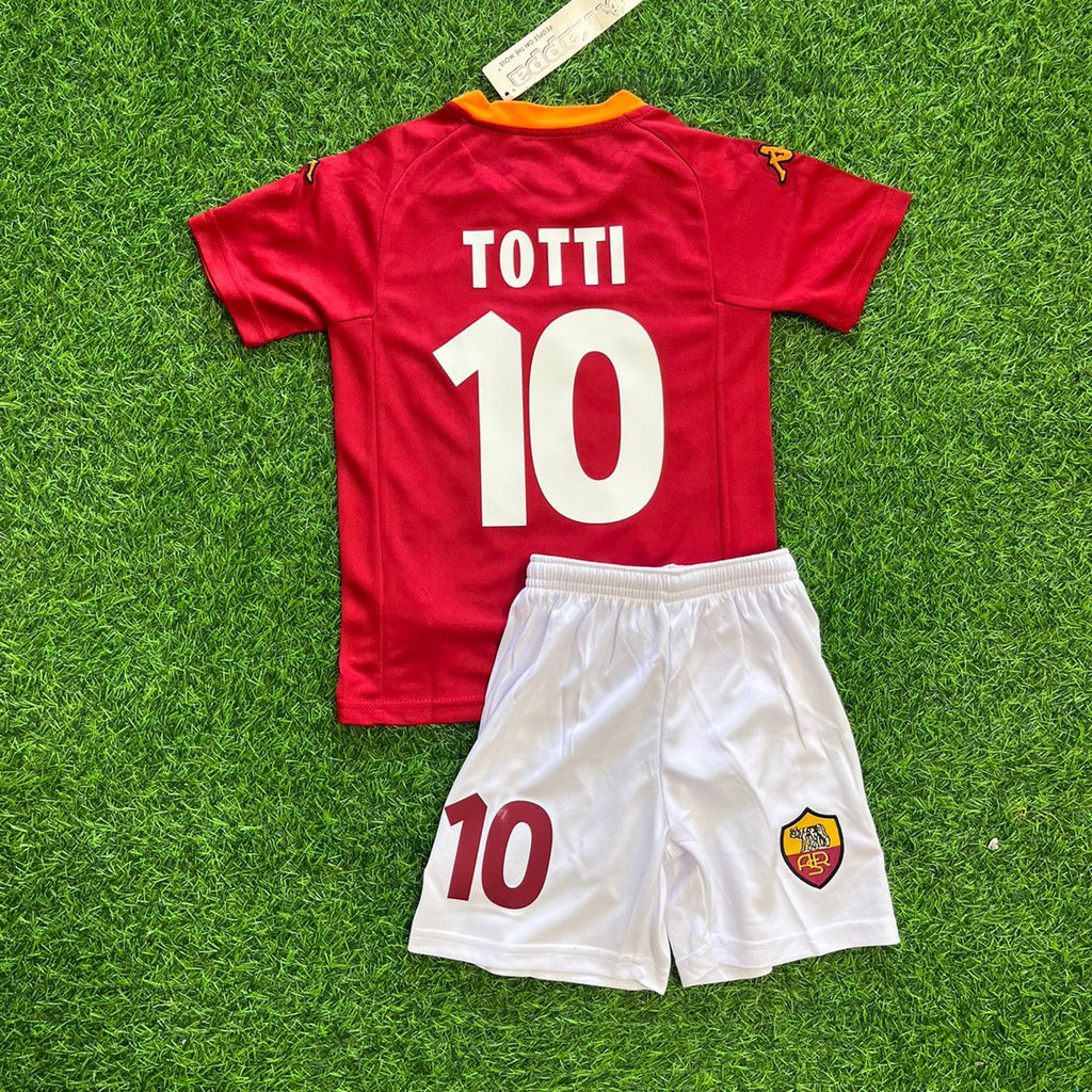 Francesco Totti Home 2002-03 Home Kinder Kids – Kit Jersey – Back View