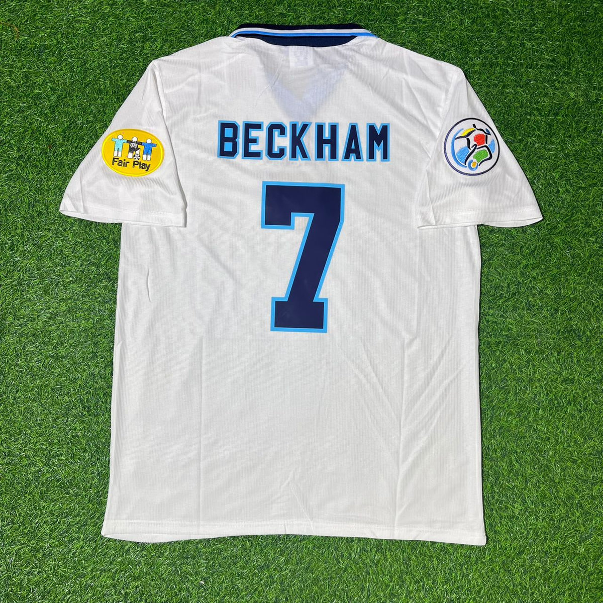 David Beckham 1996 White Retro Short Sleeve Jersey – Back View