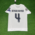 Sergio Ramos Home White 2016 Final Football Jersey – Back View