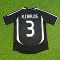 Roberto Carlos 2006-07 Away Retro Black Football Jersey – Back View