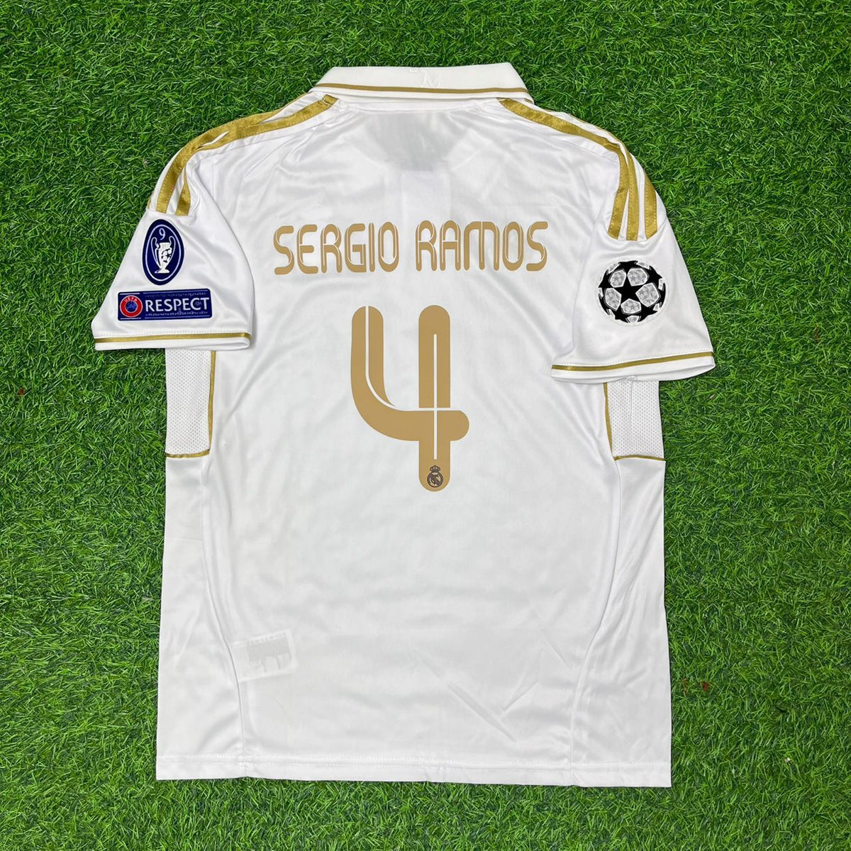Sergio Ramos 2011-2012 Golden Font Jersey – Back View