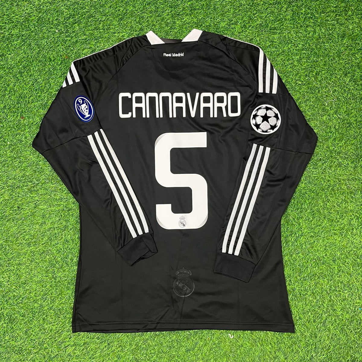 Fabio Cannavaro 2009 Long Sleeve Black Jersey – Back View