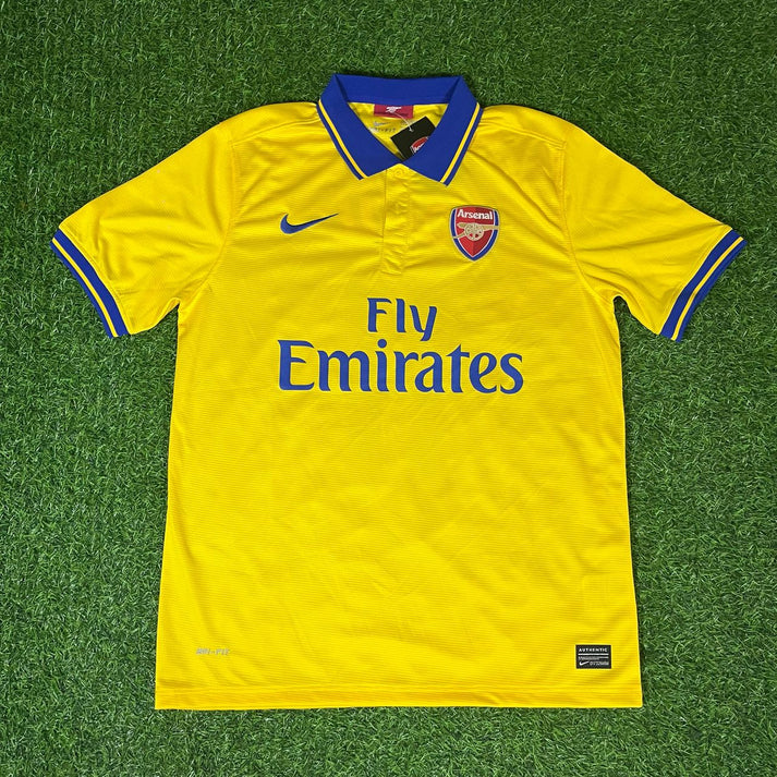 Arsenal 2013/2014 Yellow Retro Kit Jersey – Detailed View