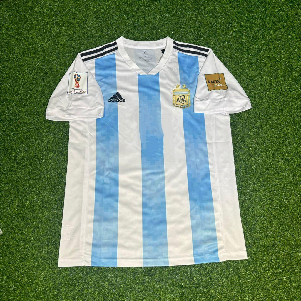 2018 Argentina World Cup Gonzalo Higuaín #9 Home Retro Football Jersey – Front View