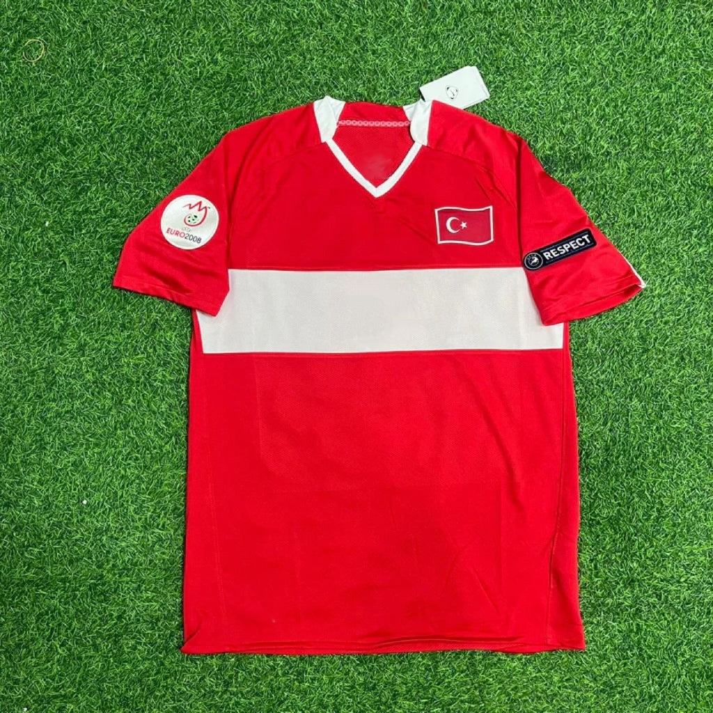 2008 Turkey Türkiye EURO Emre Belözoğlu #5 Turkey Retro Football Jersey – Front View