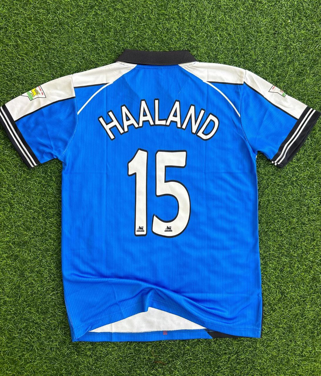 Haaland Manchester City Blue Retro Jersey – Back View