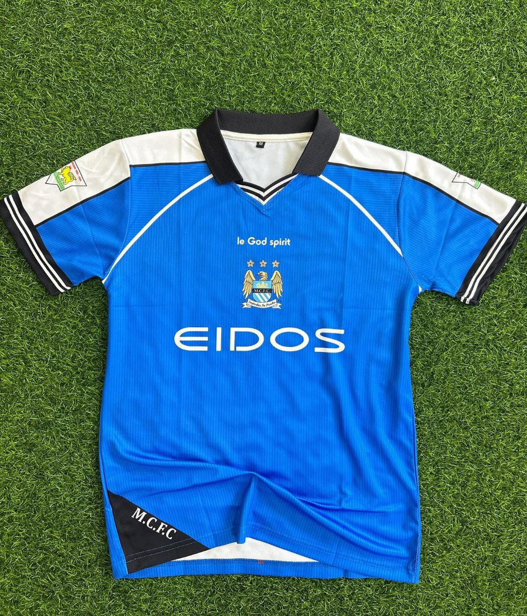 Haaland Manchester City Blue Retro Jersey – Front View