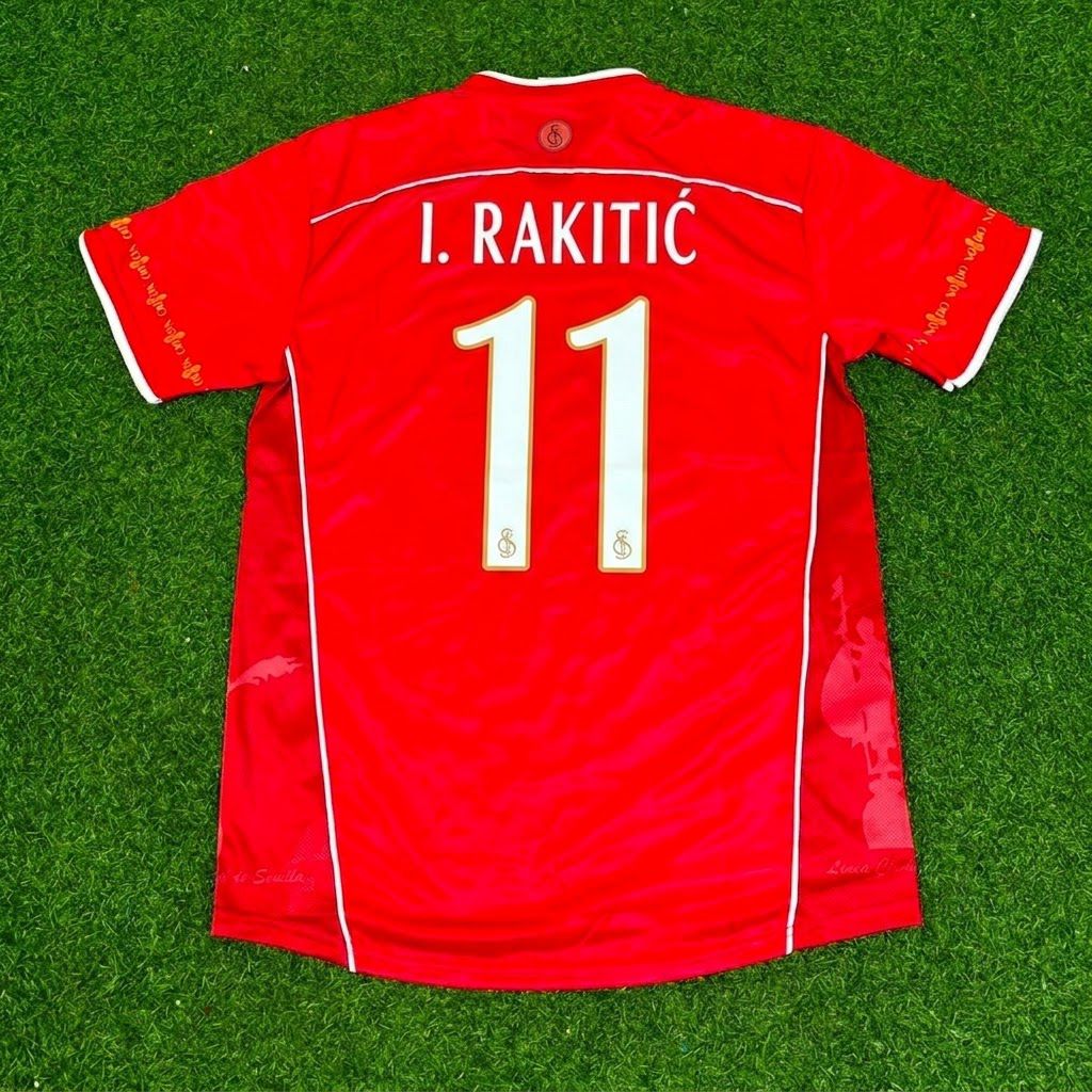 Ivan Rakitic Sevilla Red Home Special Retro Football Jersey – Back View