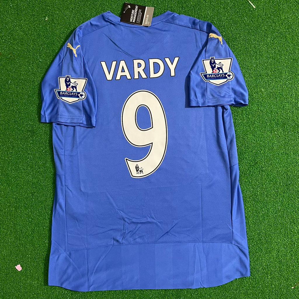Jamie Vardy 9 - Leicester City 2016/17 Premier League Retro Kit Jersey – Back View
