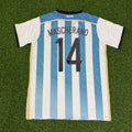 Javier Mascherano Argentina 2014 World Cup Home Retro Jersey – Back View