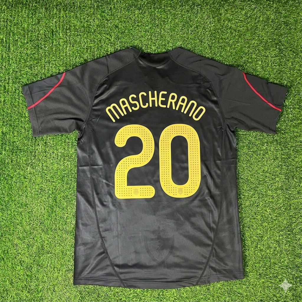 2009/10 Javier Mascherano Liverpool Black Retro Football Jersey – Back View