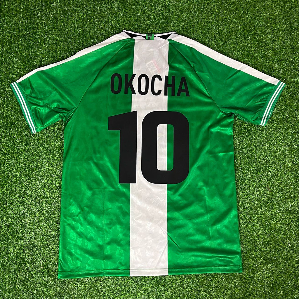 Jay-Jay Okocha 10 - Nigeria 1994 1996 Retro Kit Jersey – Back View