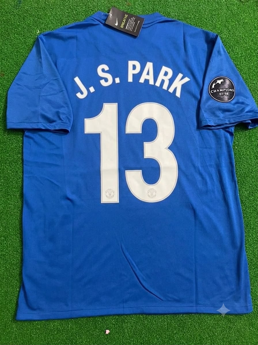 2008 Park Ji-sung Manchester United Champions League Retro Football Jersey – Back View