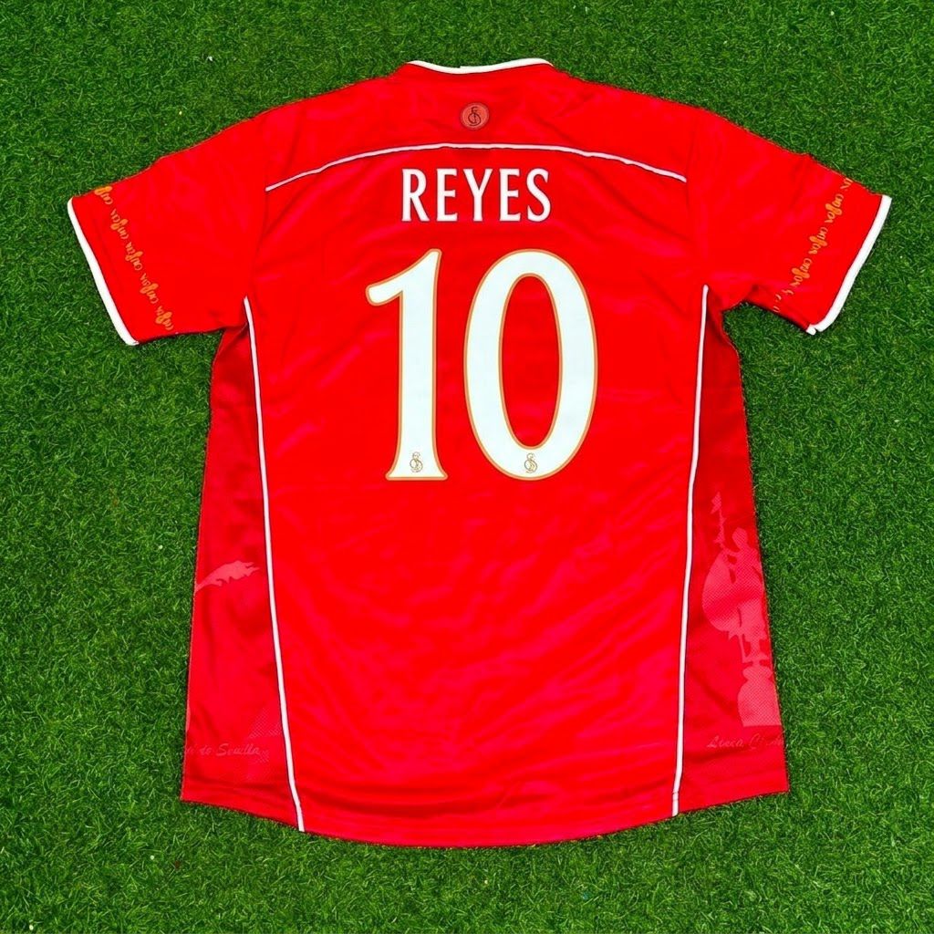 Jose Antonio Reyes Sevilla 2003/2004 Red Home Retro Football Jersey – Back View