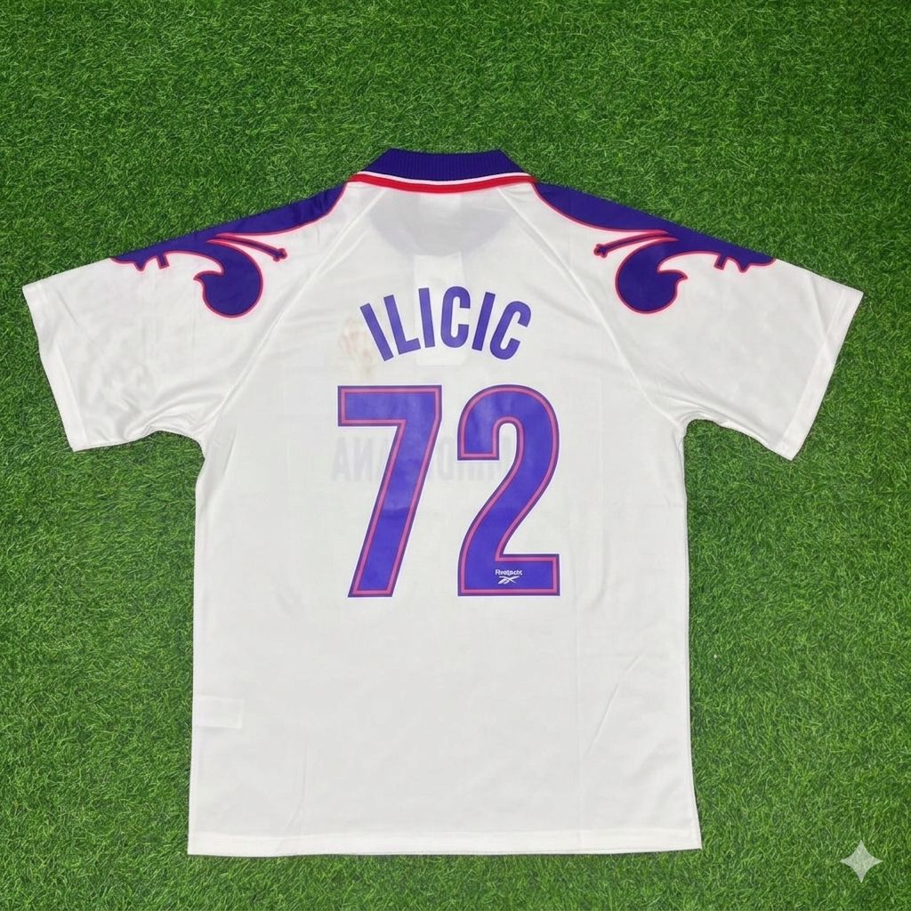 Josip Ilicic Fiorentina Retro White Football Jersey – Back View