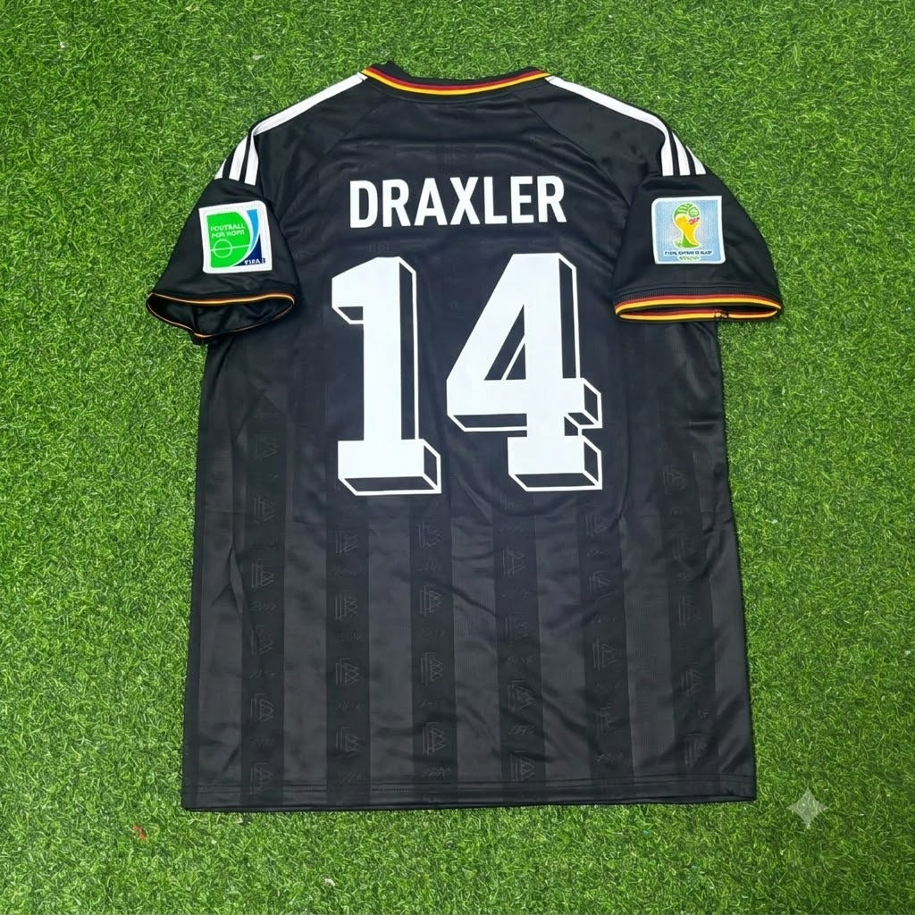 2014 Germany World Cup Julian Draxler Special Edition Black Retro Football Jersey – Back View