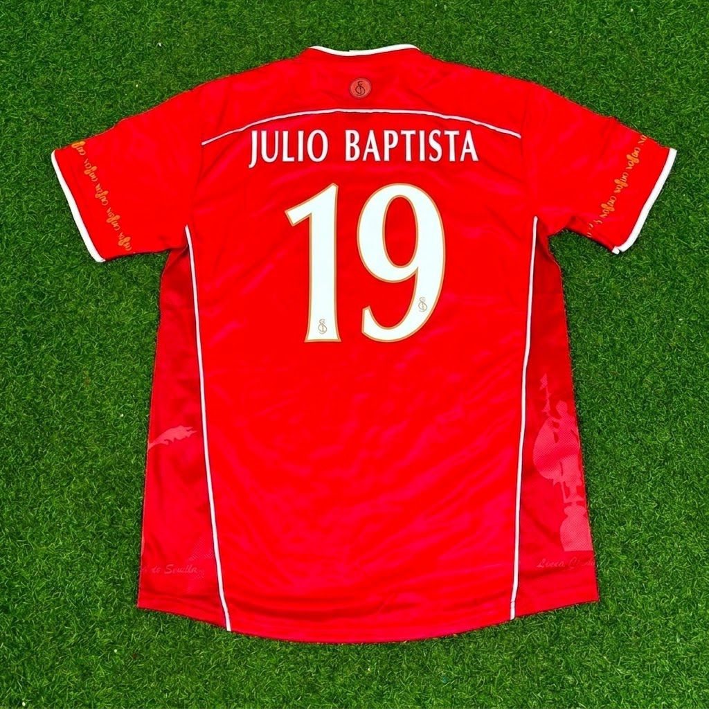 Julio Baptista Sevilla 2003/2004 Red Home Retro Football Jersey – Back View