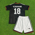 Jürgen Klinsmann Germany Black Retro Kids Football Jersey – Back View