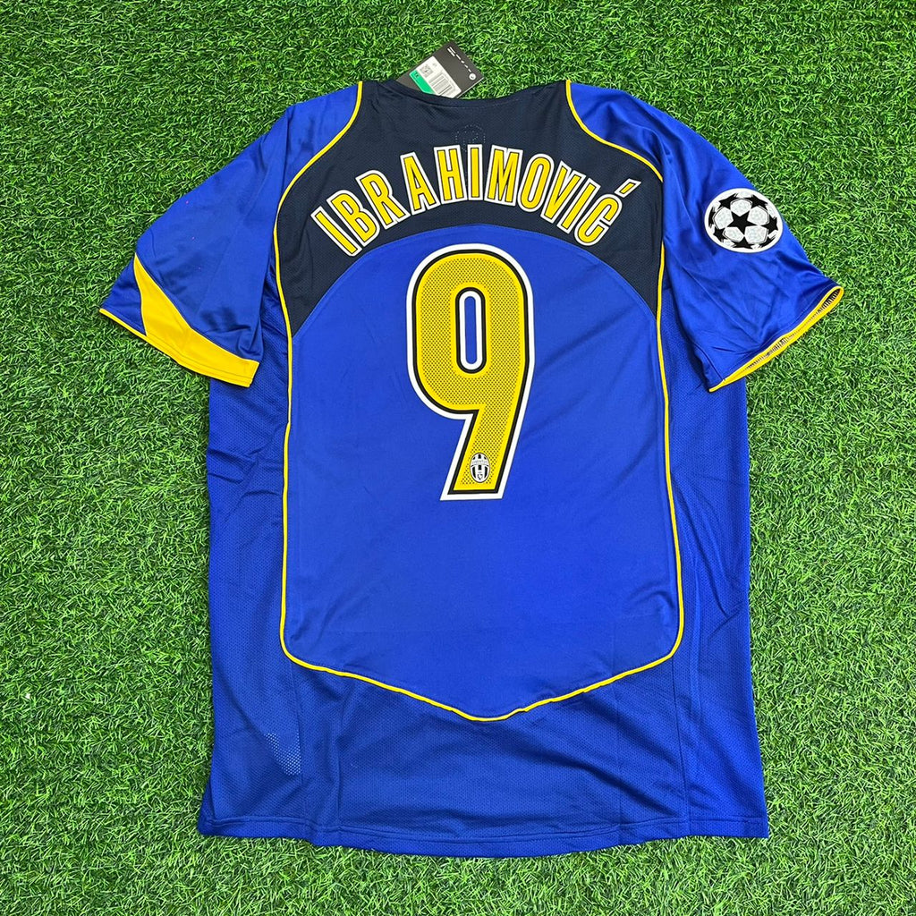 Zlatan Ibrahimovic Juventus 2004-2005 Blue Retro Jersey | Kit | | Soccer Kit – Back View
