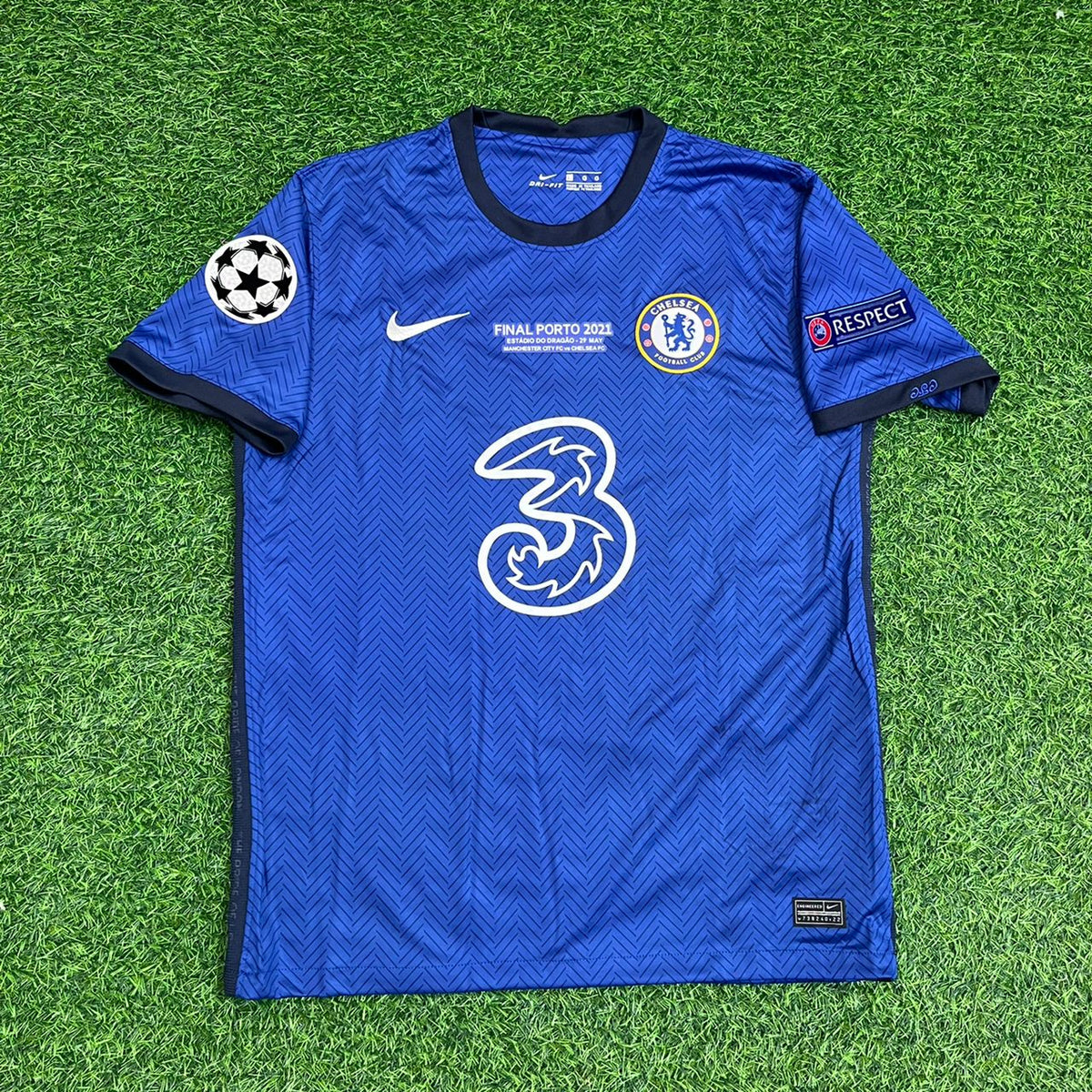 Hakim Ziyech Chelsea 2021 Champions League Final Porto Blue Retro Kit Jersey – Front View