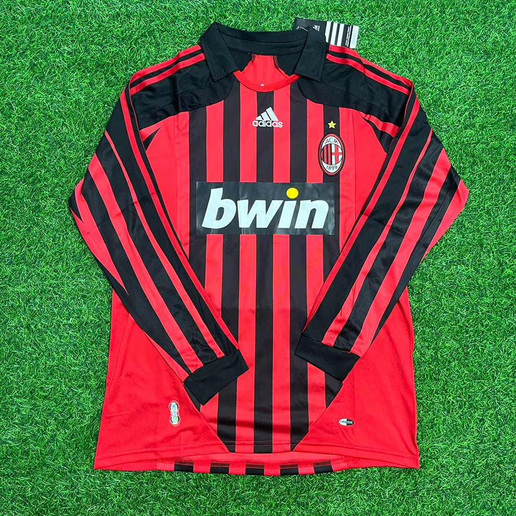 2007/08 Kaká 22 Milan Red & Black Home Retro Football Jersey – Front View