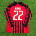 2007/08 Kaká 22 Milan Red & Black Home Retro Football Jersey – Back View