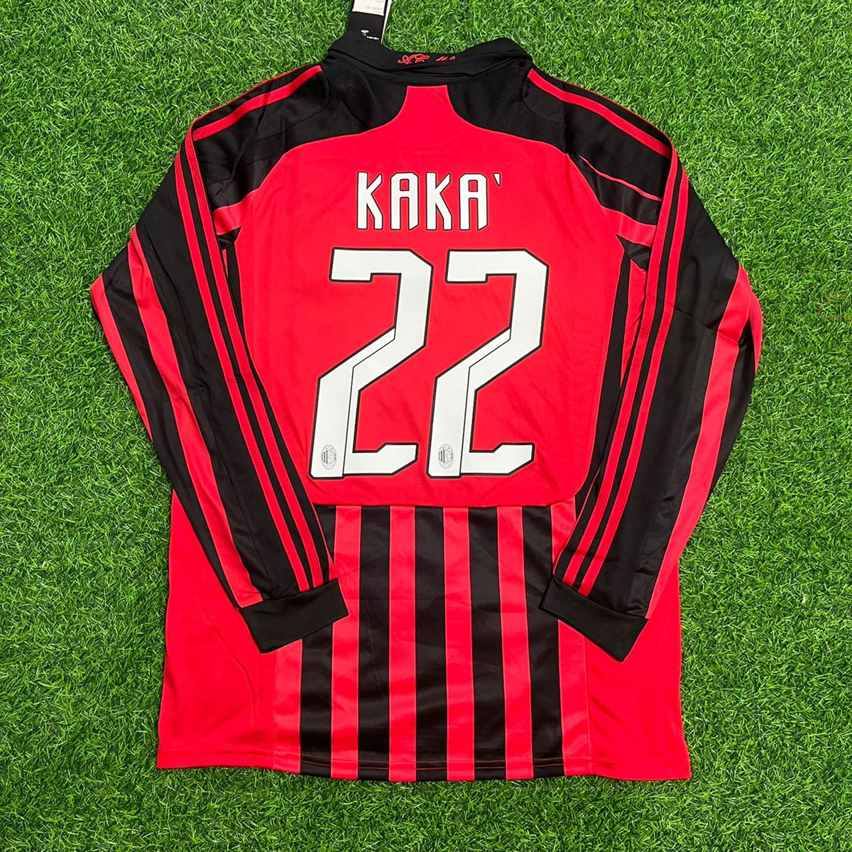 2007/08 Kaká 22 Milan Red & Black Home Retro Football Jersey – Back View