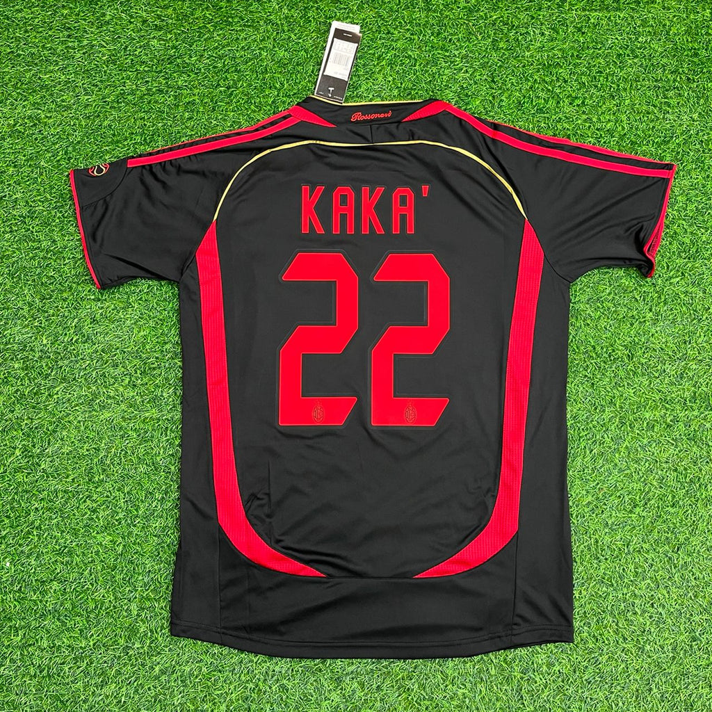 Kaká Leite AC Milan 2006-2007 Black Retro Soccer Kit Jersey – Detailed View
