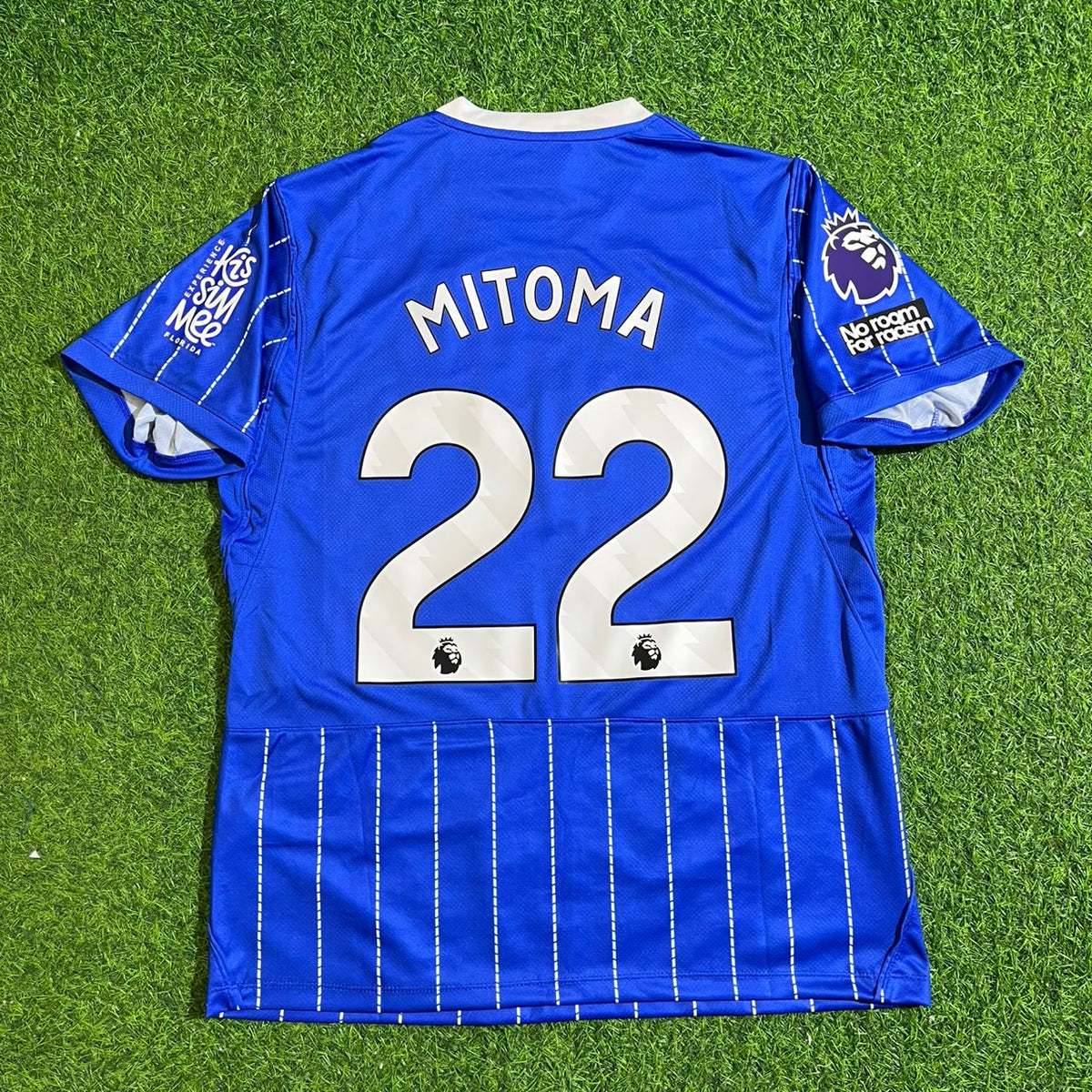 Kaoru Mitoma #22 Brighton 2026/ 2027 New Season Home Blue Football Jersey – Back View