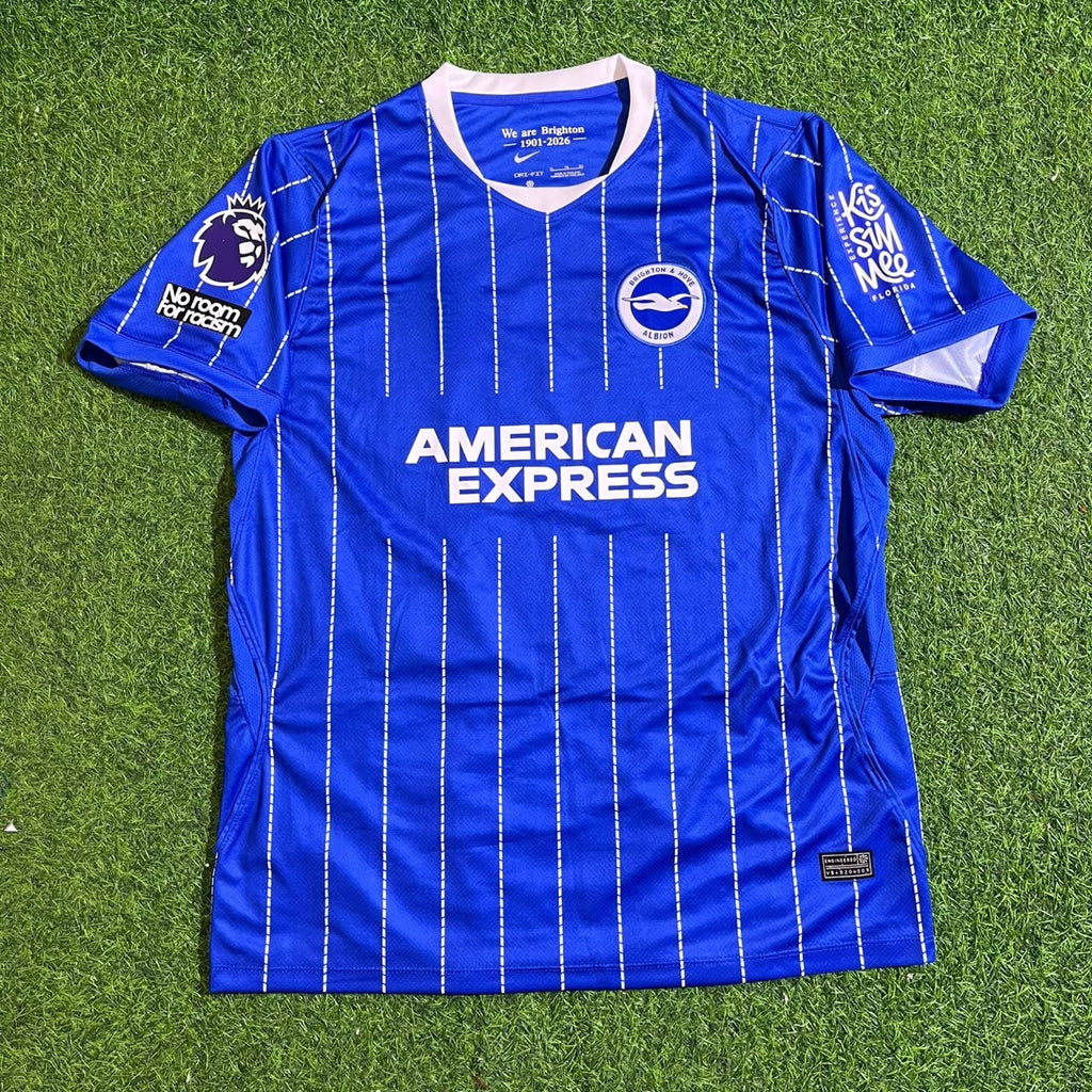 Kaoru Mitoma #22 Brighton 2026/ 2027 New Season Home Blue Football Jersey – Front View