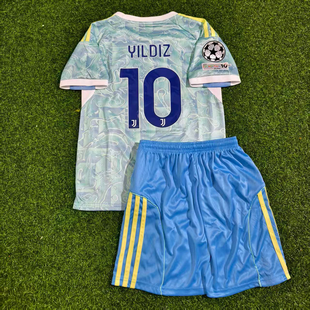 2026 Kenan Yildiz Juventus Kids Away Football Jersey – Back View
