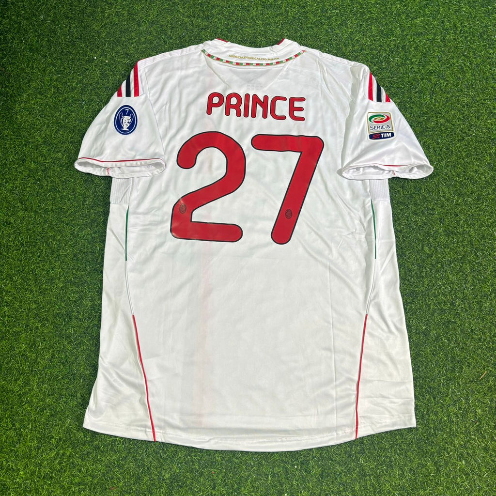 Milan 2011-2012 White Away Retro Football Jersey – Kevin-Prince #70 Boateng – Detailed View