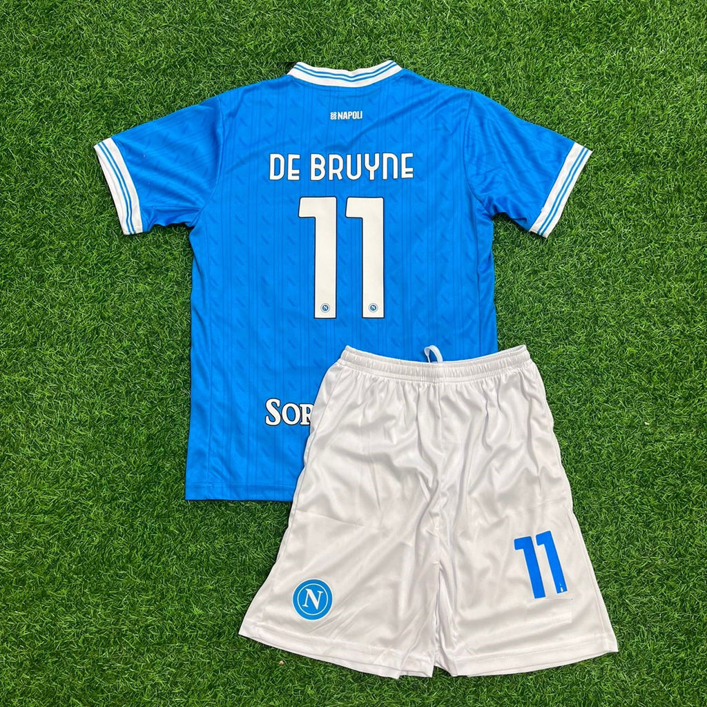 Kevin de Bruyne Napoli Home Home Blue New Football Jersey Kinder – Back View