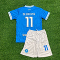 Kevin de Bruyne Napoli Home Home Blue New Football Jersey Kinder – Back View