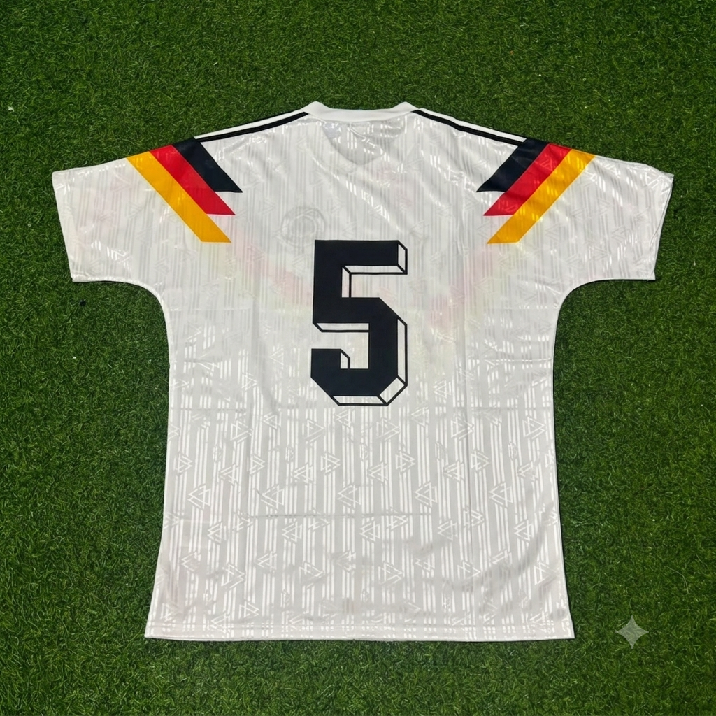 1990 Germany World Cup Klaus Augenthaler Retro Football Jersey – Back View