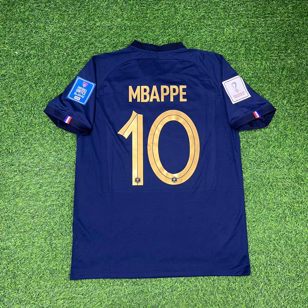 Kylian Mbappe France 2022 World Cup Final Retro Jersey – Back View