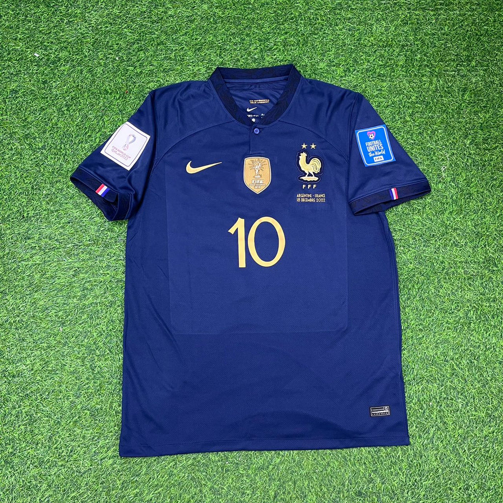 Kylian Mbappe France 2022 World Cup Final Retro Jersey – Front View