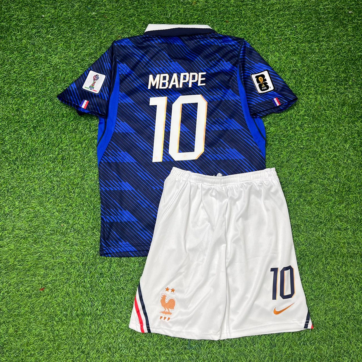2026 France World Cup Kylian Mbappé Blue Kids Football Jersey – 5