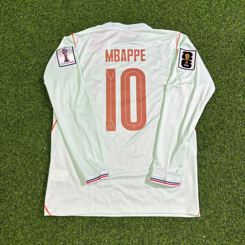 Kylian Mbappé #10 France 2026 World Cup Away Long Sleeve Jersey – Back View