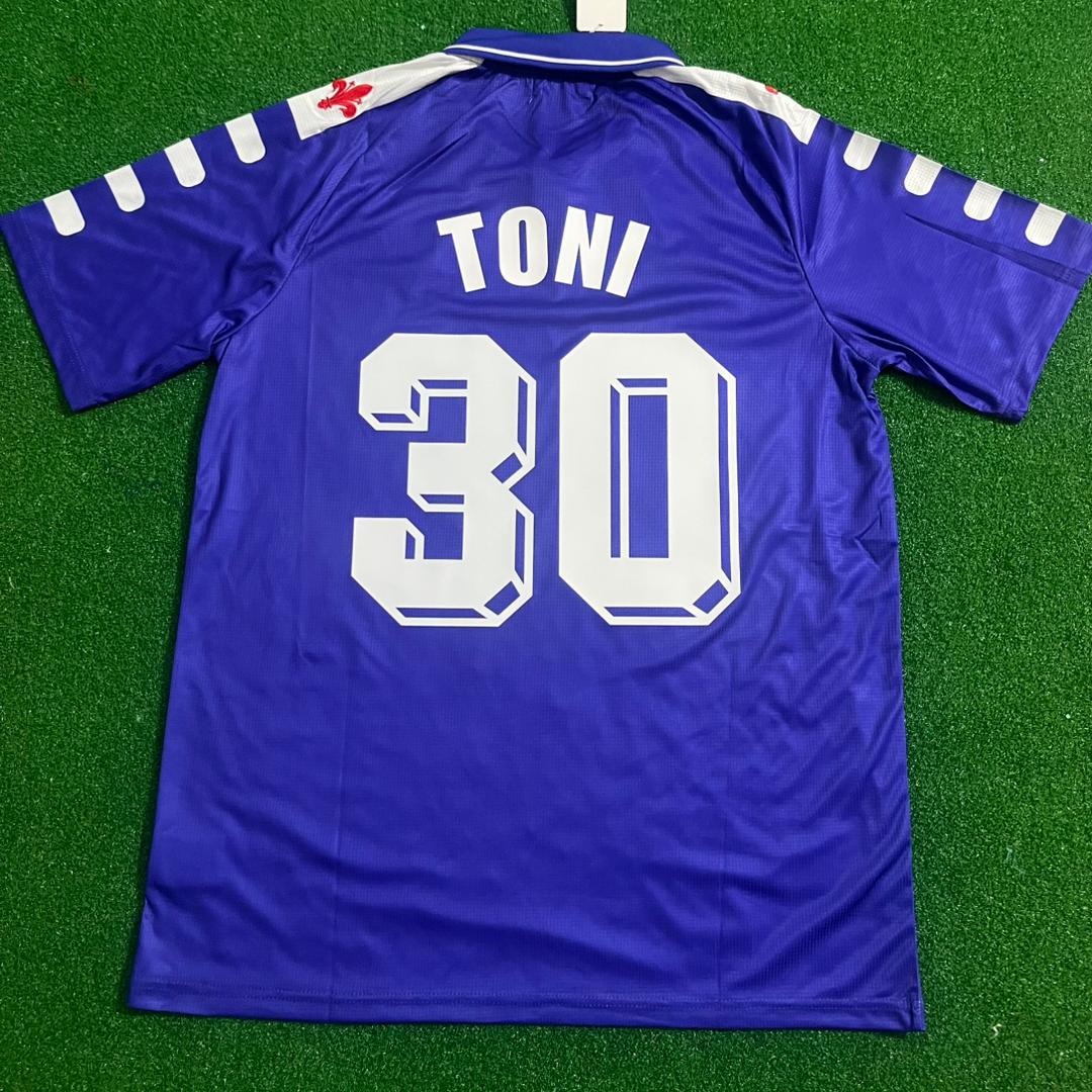 Luca Toni #30 Fiorentina Retro Purple Kit Jersey – Back View