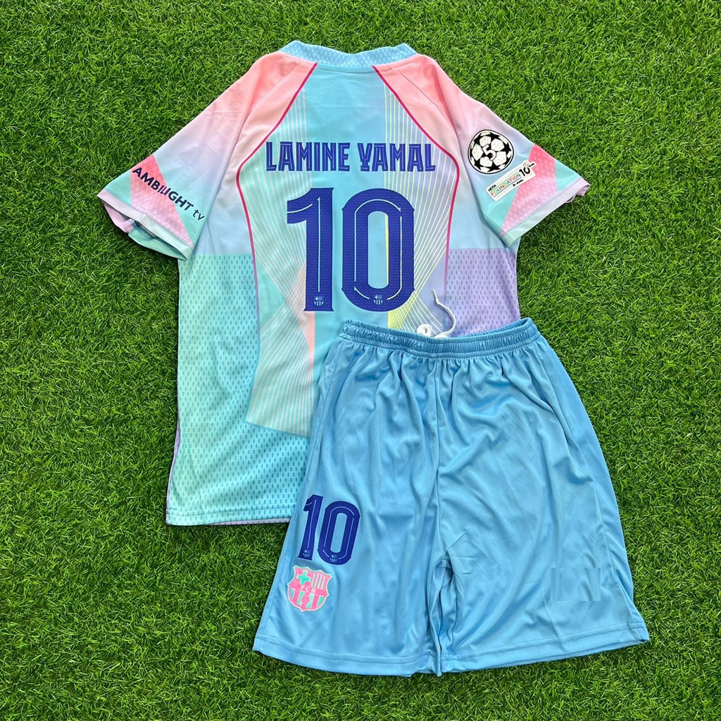 Lamine Yamal Barcelona Miami Sunset New Season 2026 Kids Jersey Kinder – Back View