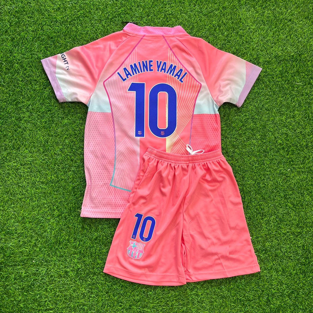 Lamine Yamal Barcelona Pink New Season 2026 Kids Jersey Kinder – Back View