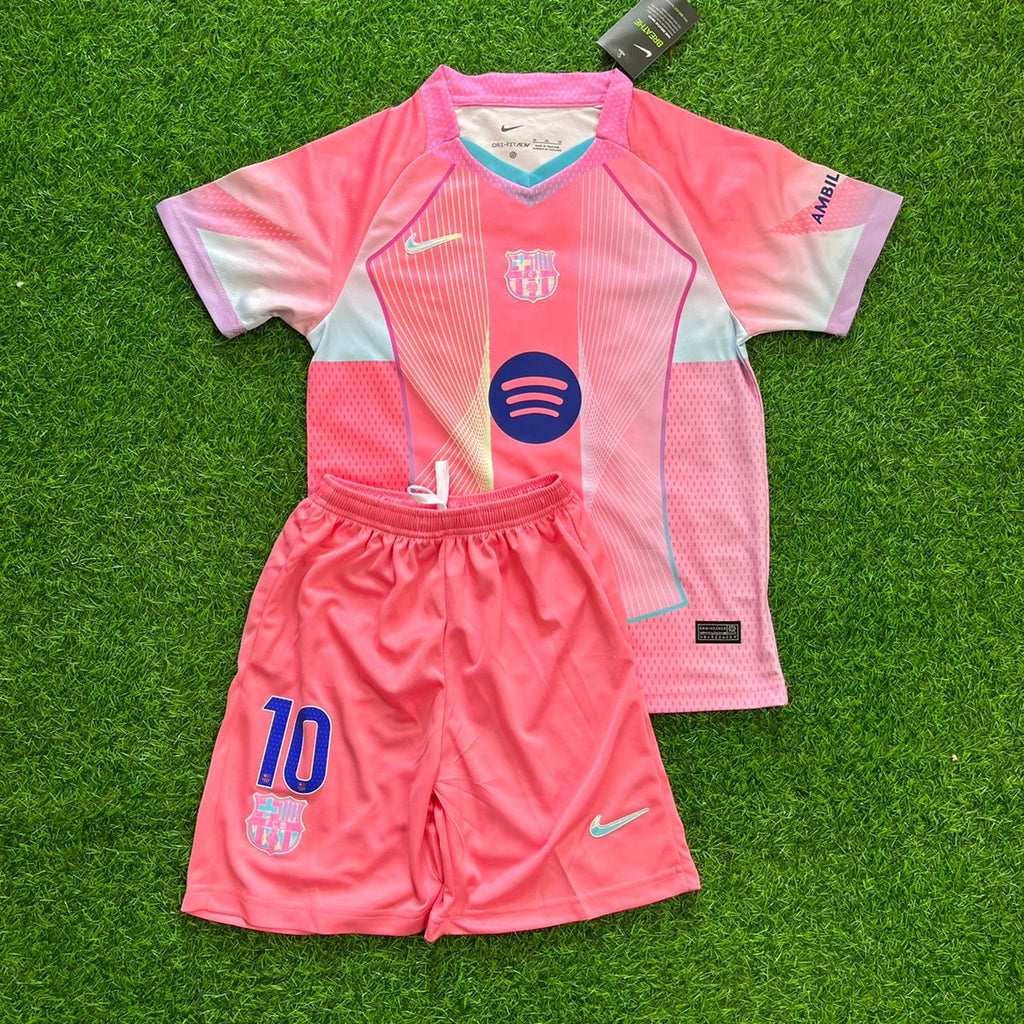 Lamine Yamal Barcelona Pink New Season 2026 Kids Jersey Kinder – Front View
