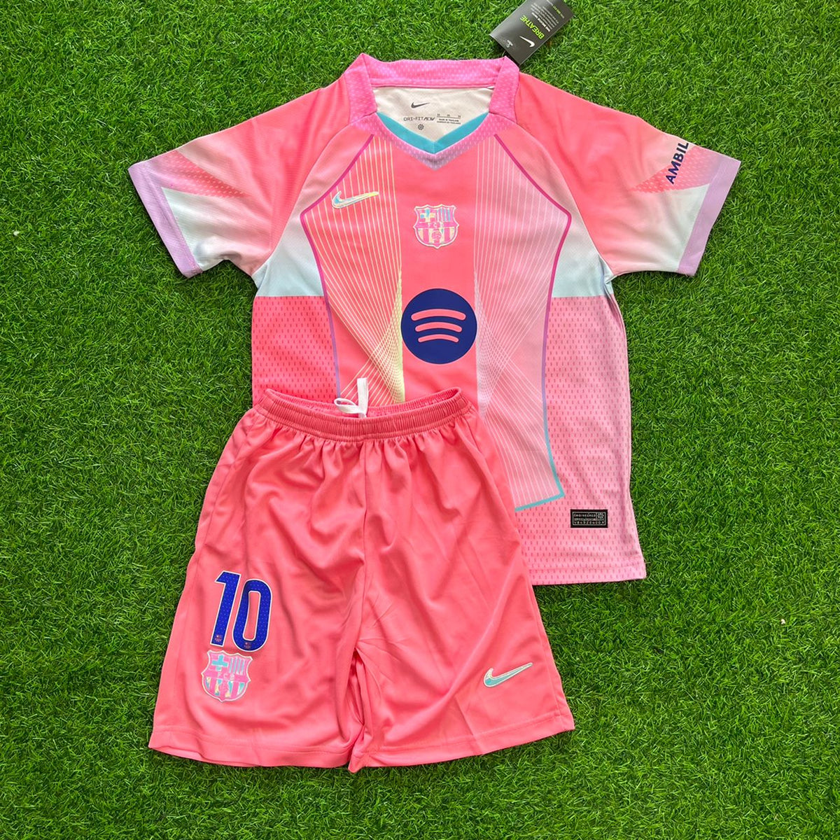 Lamine Yamal Barcelona Pink New Season 2026 Kids Jersey Kinder – Front View