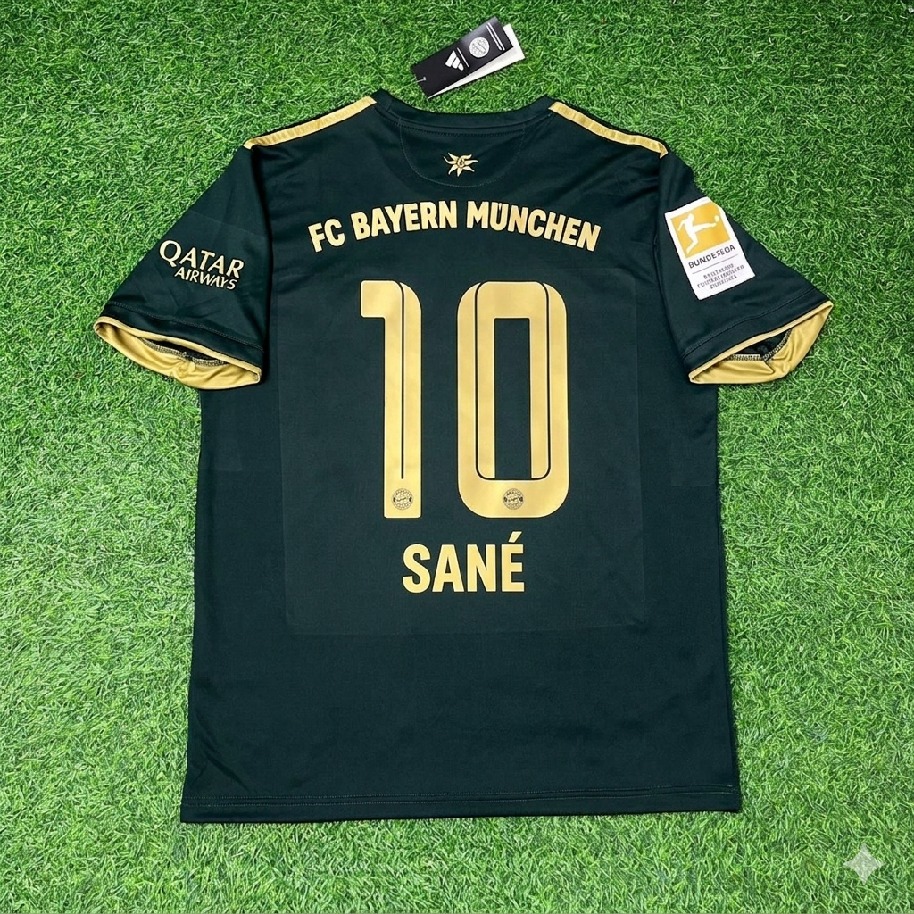 Leroy Sane Bayern Munich 2021-2022 Oktoberfest Green Special Edition Football Jersey – Back View
