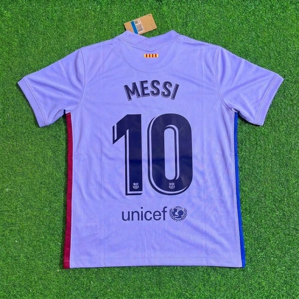 Lionel Messi #10 Barcelona 2021-22 Season Retro Jersey – Back View