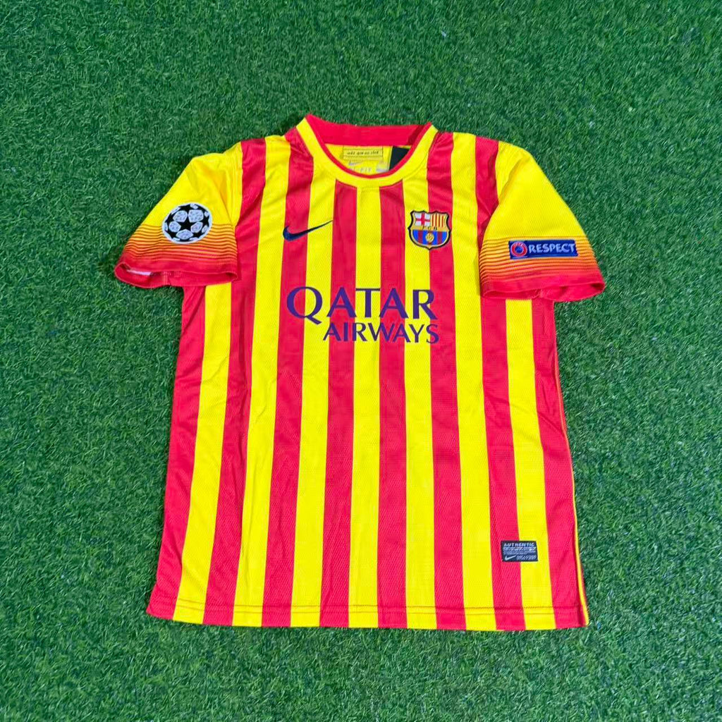 2013/14 Lionel Messi 10 - Barcelona Yellow Red Retro Football Jersey – 4