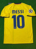 Lionel Messi 2008-09 Barcelona Yellow Retro Jersey – Back View