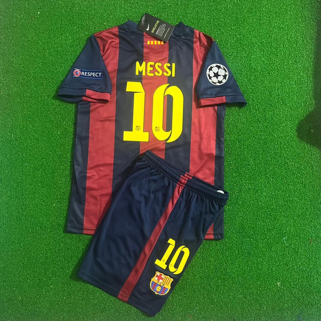Lionel Messi Barcelona 14/15 Home Kids Kit Jersey for Children – | KinderTrikot | Enfant – Back View