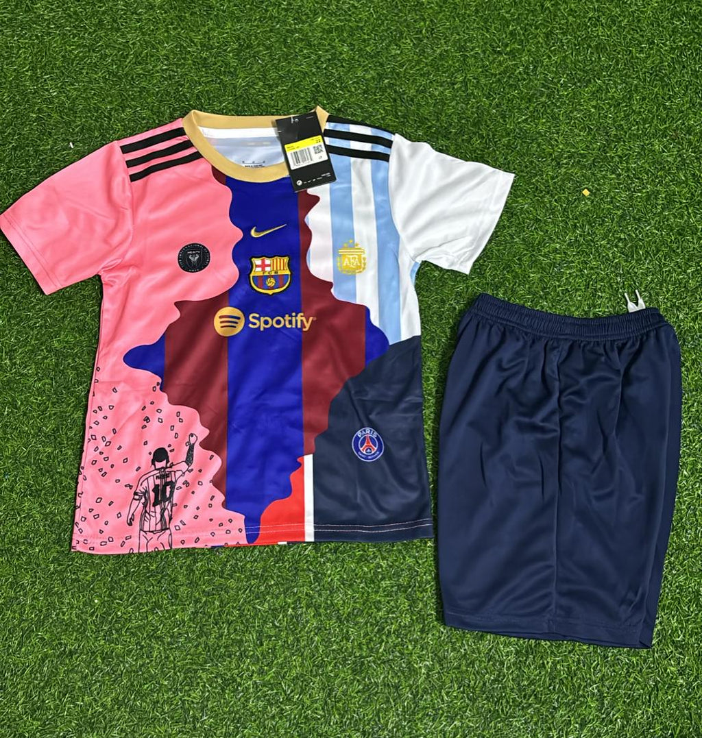 Lionel Messi GOAT Combo 2025 All Teams Special Kids Jersey KinderTrikot – Front View